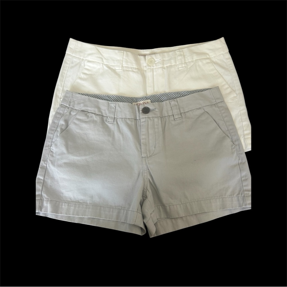 Merona Gray and White Bermuda Shorts Casual Cotton Blend  Bundle